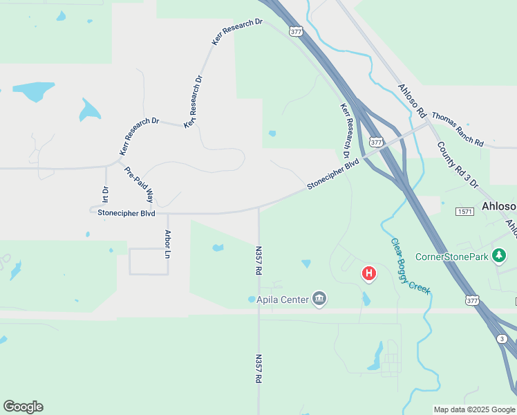 map of restaurants, bars, coffee shops, grocery stores, and more near N357 Road in Ada