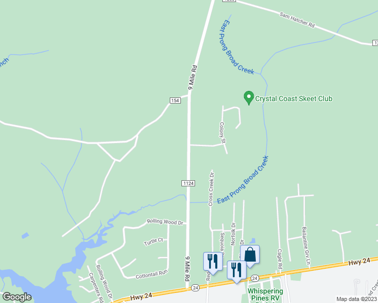 map of restaurants, bars, coffee shops, grocery stores, and more near 388 9 Mile Road in Newport