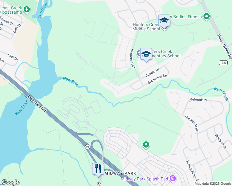 map of restaurants, bars, coffee shops, grocery stores, and more near 953 West Pueblo Drive in Jacksonville