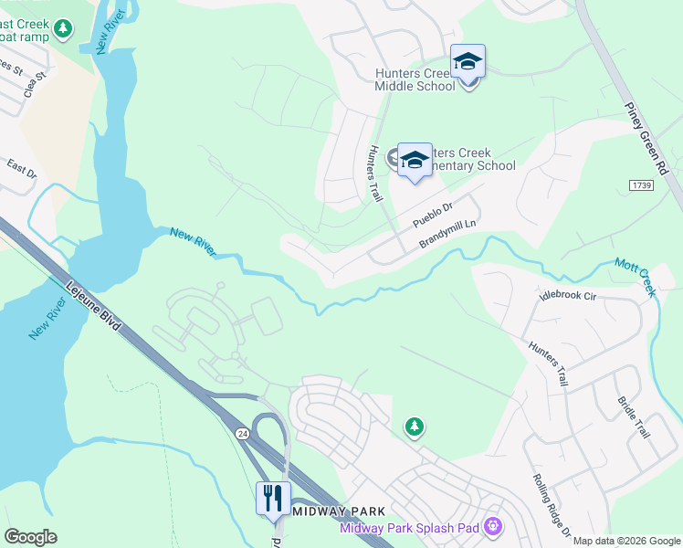 map of restaurants, bars, coffee shops, grocery stores, and more near 953 West Pueblo Drive in Jacksonville