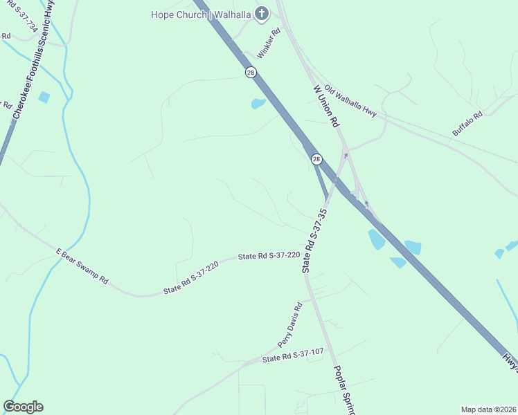 map of restaurants, bars, coffee shops, grocery stores, and more near 317 Marshall Kelley Drive in Walhalla