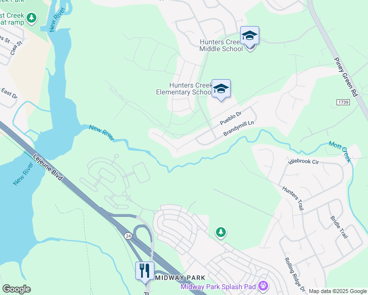 map of restaurants, bars, coffee shops, grocery stores, and more near 962 West Pueblo Drive in Jacksonville