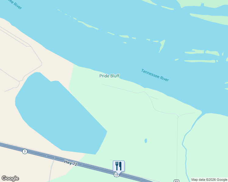 map of restaurants, bars, coffee shops, grocery stores, and more near 1115 Pride Estates Road in Tuscumbia