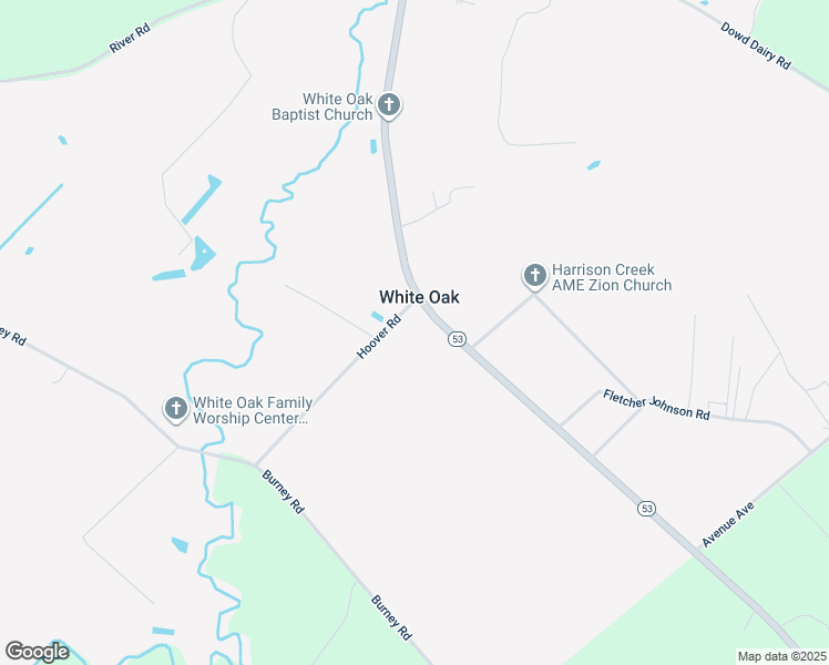 map of restaurants, bars, coffee shops, grocery stores, and more near 9297 North Carolina 53 in White Oak