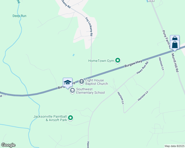 map of restaurants, bars, coffee shops, grocery stores, and more near 104 Foy Lockamy Road in Jacksonville