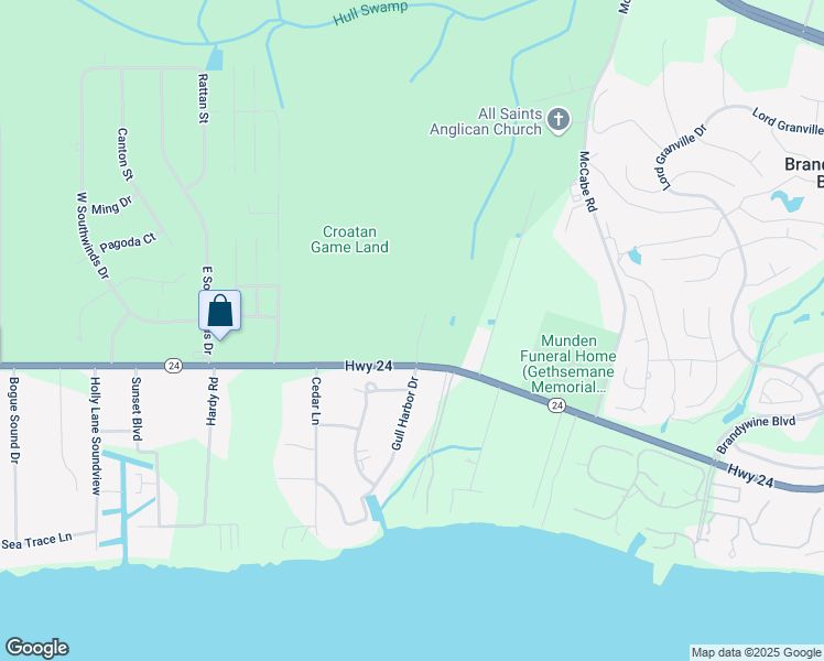 map of restaurants, bars, coffee shops, grocery stores, and more near 107 Pinewood Drive in Newport