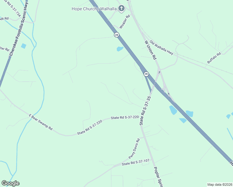 map of restaurants, bars, coffee shops, grocery stores, and more near 453 Cedar Tree Drive in Walhalla