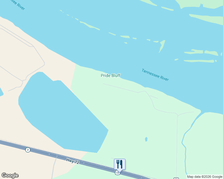 map of restaurants, bars, coffee shops, grocery stores, and more near 1115 Pride Estates Road in Tuscumbia