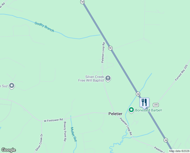 map of restaurants, bars, coffee shops, grocery stores, and more near 601 Peletier Loop Road in Swansboro