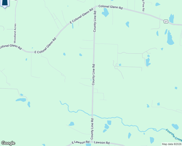 map of restaurants, bars, coffee shops, grocery stores, and more near 2214 County Line Road in Little Rock