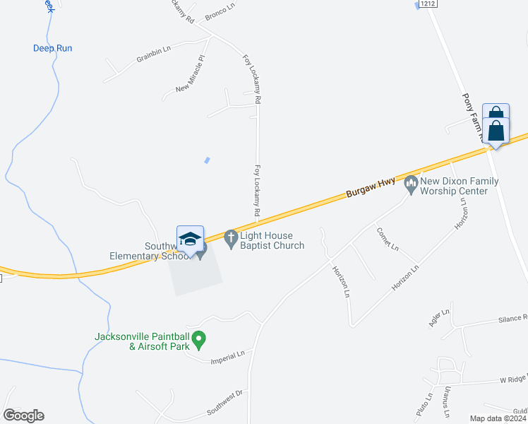 map of restaurants, bars, coffee shops, grocery stores, and more near 104 Foy Lockamy Road in Jacksonville