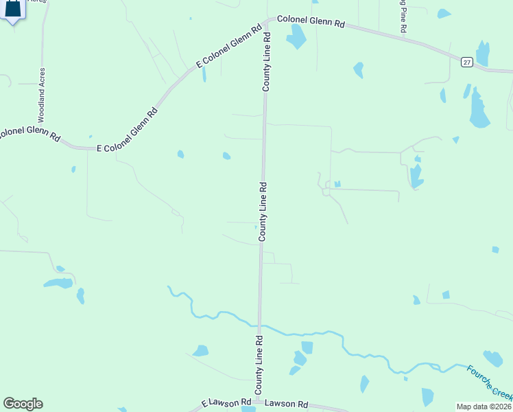 map of restaurants, bars, coffee shops, grocery stores, and more near 2214 County Line Road in Little Rock