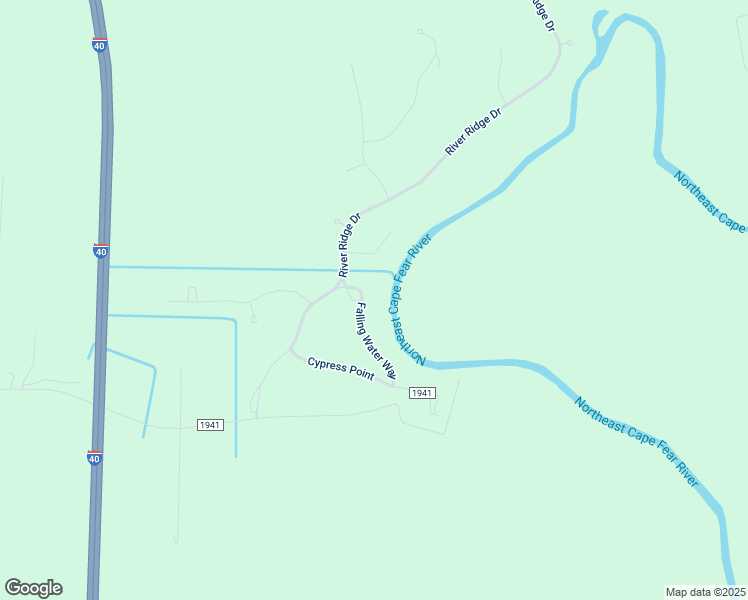 map of restaurants, bars, coffee shops, grocery stores, and more near 125 Falling Water Way in Wallace