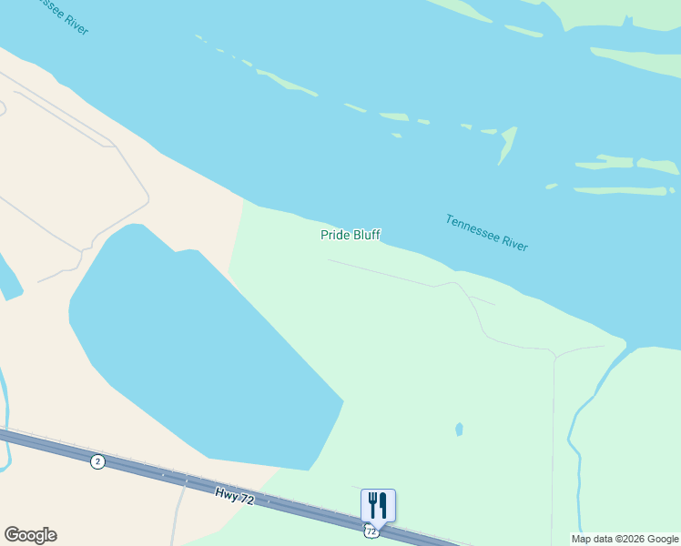 map of restaurants, bars, coffee shops, grocery stores, and more near 1115 Pride Estates Road in Tuscumbia