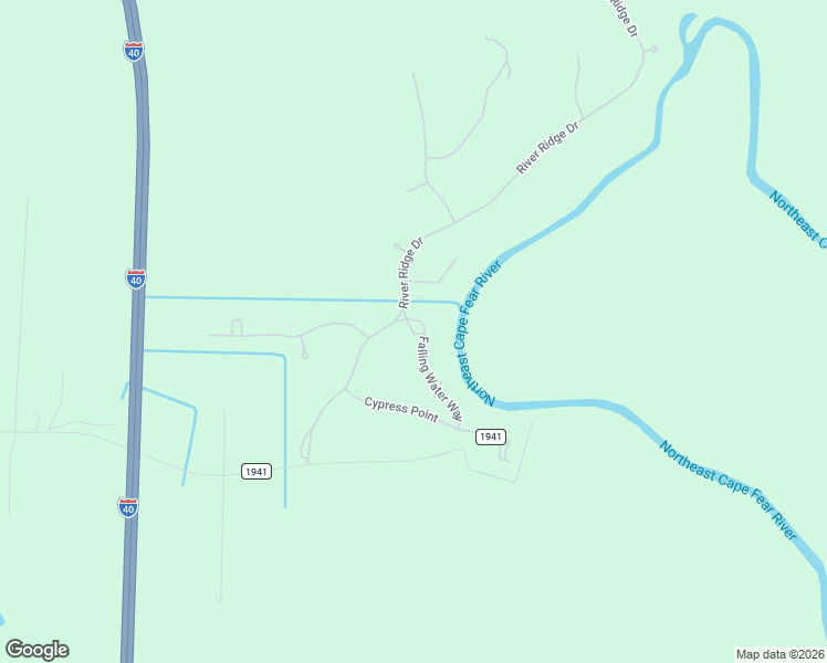 map of restaurants, bars, coffee shops, grocery stores, and more near 125 Falling Water Way in Wallace