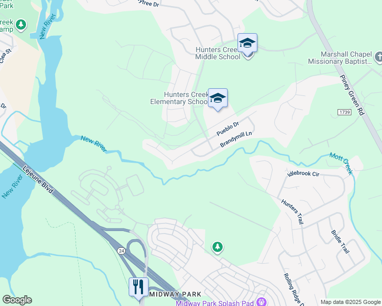 map of restaurants, bars, coffee shops, grocery stores, and more near 996 West Pueblo Drive in Jacksonville