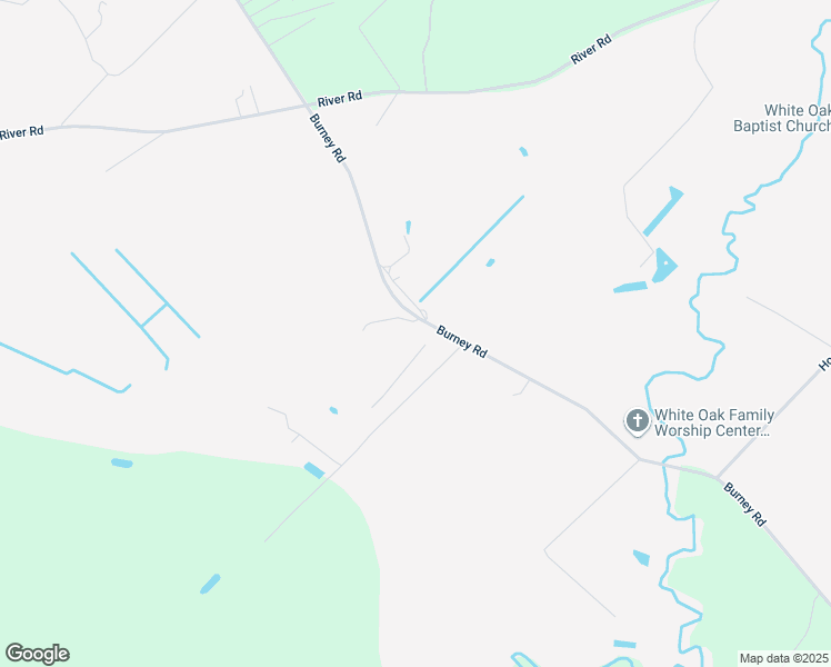 map of restaurants, bars, coffee shops, grocery stores, and more near 2467 Burney Road in White Oak