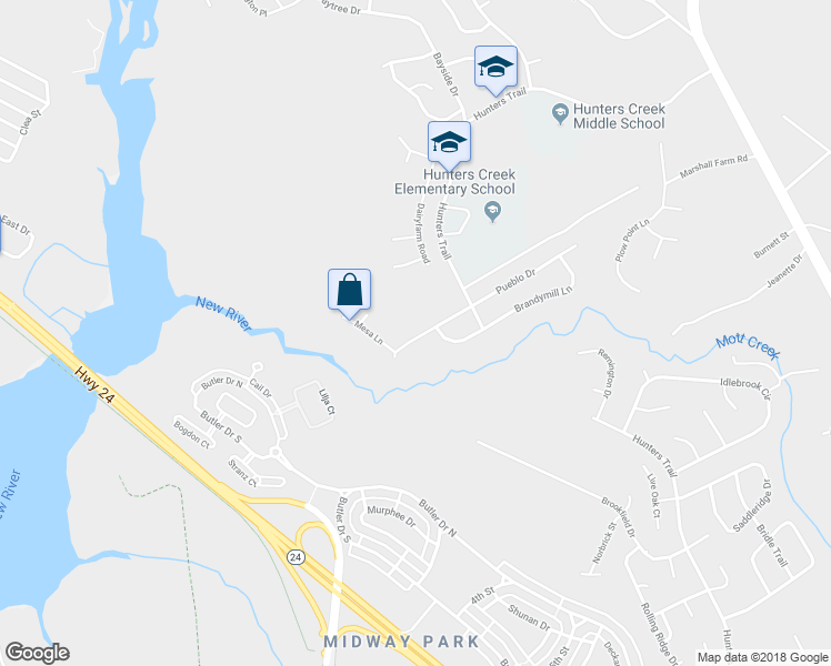 map of restaurants, bars, coffee shops, grocery stores, and more near 977 West Pueblo Drive in Jacksonville