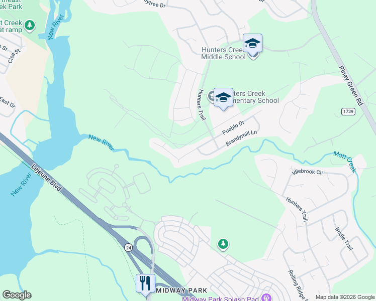map of restaurants, bars, coffee shops, grocery stores, and more near 953 West Pueblo Drive in Jacksonville
