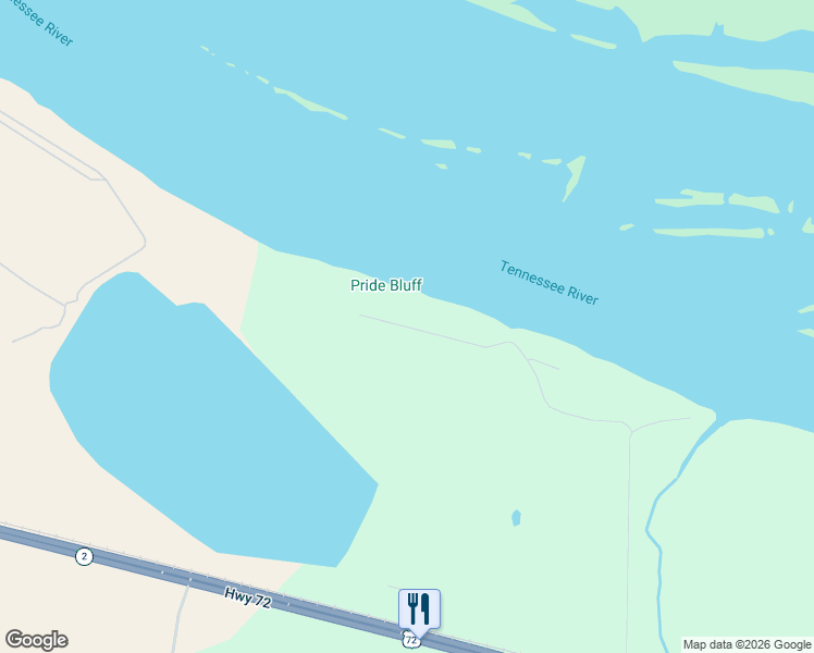 map of restaurants, bars, coffee shops, grocery stores, and more near 1115 Pride Estates Road in Tuscumbia