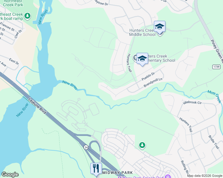 map of restaurants, bars, coffee shops, grocery stores, and more near 953 West Pueblo Drive in Jacksonville