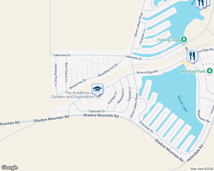 map of restaurants, bars, coffee shops, grocery stores, and more near 14082 Rivers Edge Road in Helendale