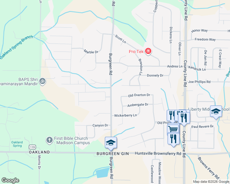 map of restaurants, bars, coffee shops, grocery stores, and more near 350 Old Overton Drive in Madison