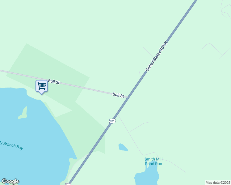 map of restaurants, bars, coffee shops, grocery stores, and more near Bull Street in Elizabethtown