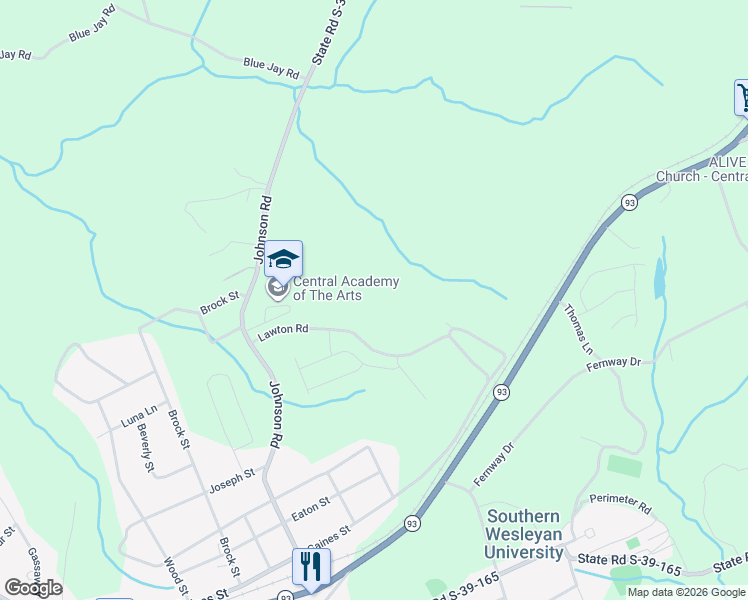 map of restaurants, bars, coffee shops, grocery stores, and more near 245 Lawton Rd in Central