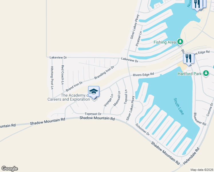 map of restaurants, bars, coffee shops, grocery stores, and more near 14108 Rivers Edge Road in Helendale
