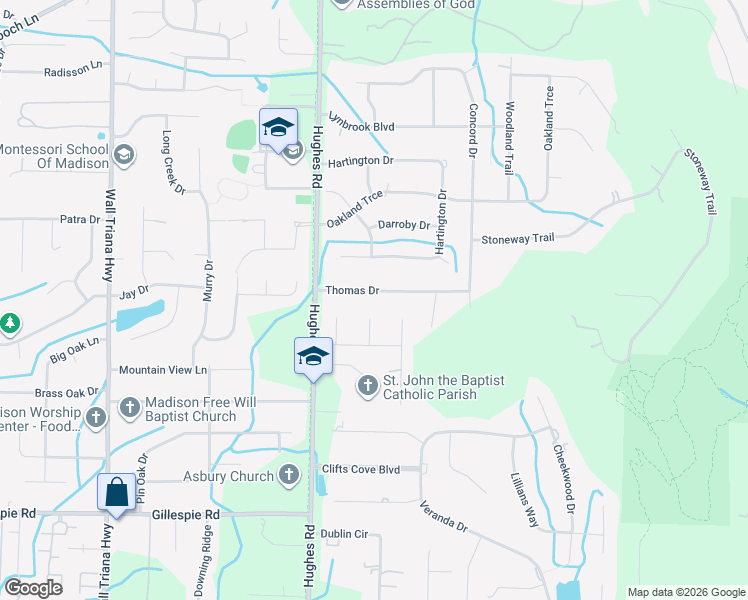 map of restaurants, bars, coffee shops, grocery stores, and more near 158 Thomas Drive in Madison