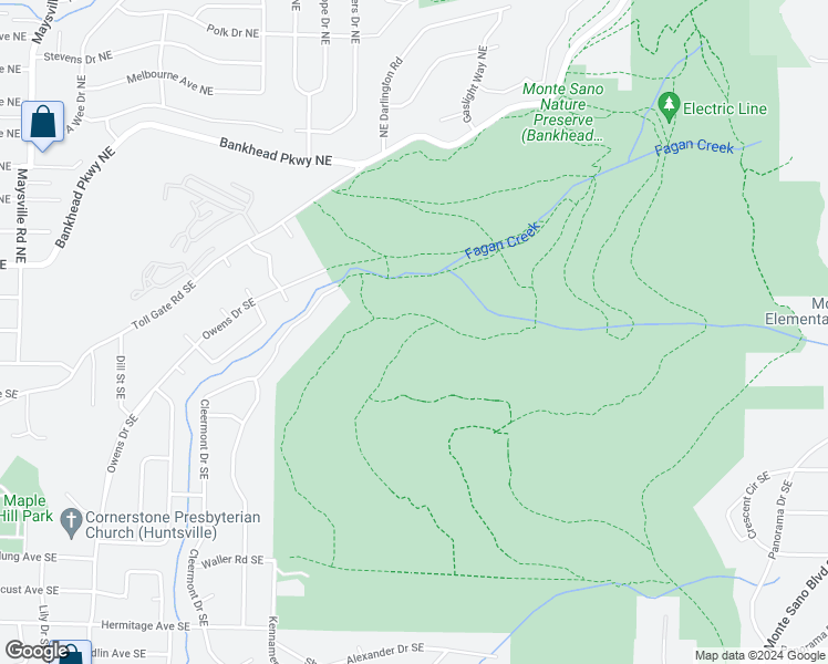 map of restaurants, bars, coffee shops, grocery stores, and more near in Huntsville