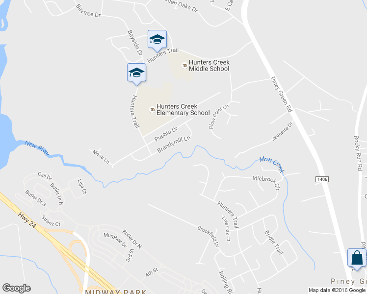 map of restaurants, bars, coffee shops, grocery stores, and more near 2164 Brandymill Lane in Jacksonville