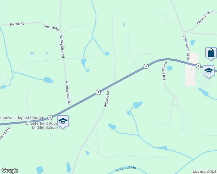 map of restaurants, bars, coffee shops, grocery stores, and more near in Chesterfield County