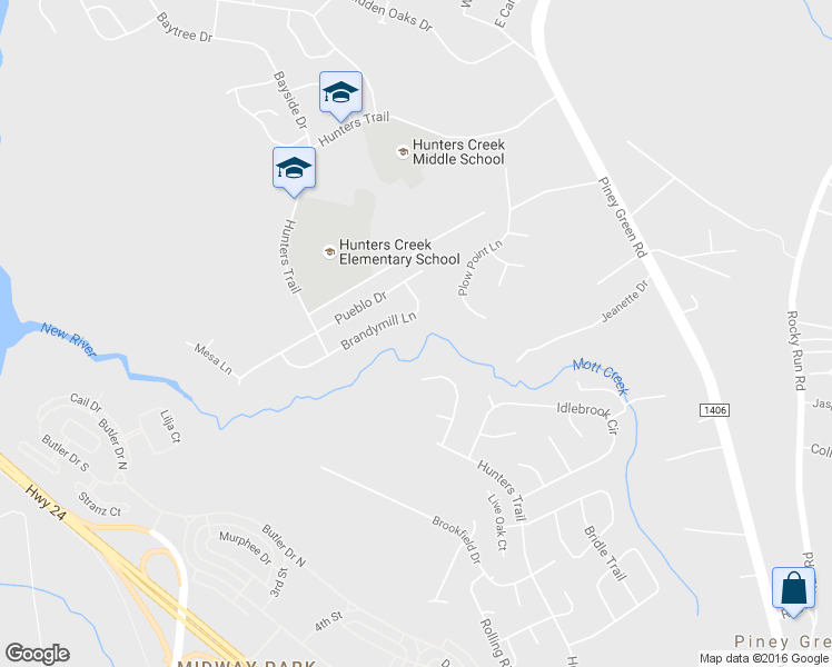 map of restaurants, bars, coffee shops, grocery stores, and more near 2196 Brandymill Lane in Jacksonville