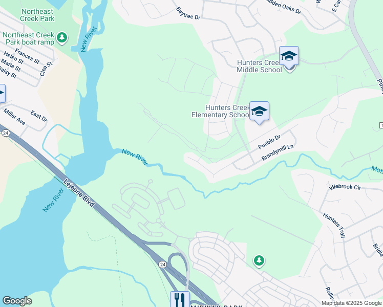 map of restaurants, bars, coffee shops, grocery stores, and more near 218 Mesa Lane in Jacksonville