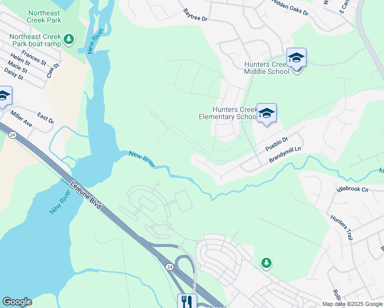 map of restaurants, bars, coffee shops, grocery stores, and more near 226 Mesa Lane in Jacksonville