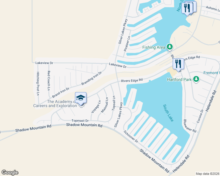 map of restaurants, bars, coffee shops, grocery stores, and more near 26704 Topsail Lane in Helendale