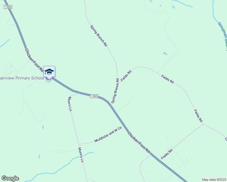 map of restaurants, bars, coffee shops, grocery stores, and more near Spring Branch Road in Bladen County