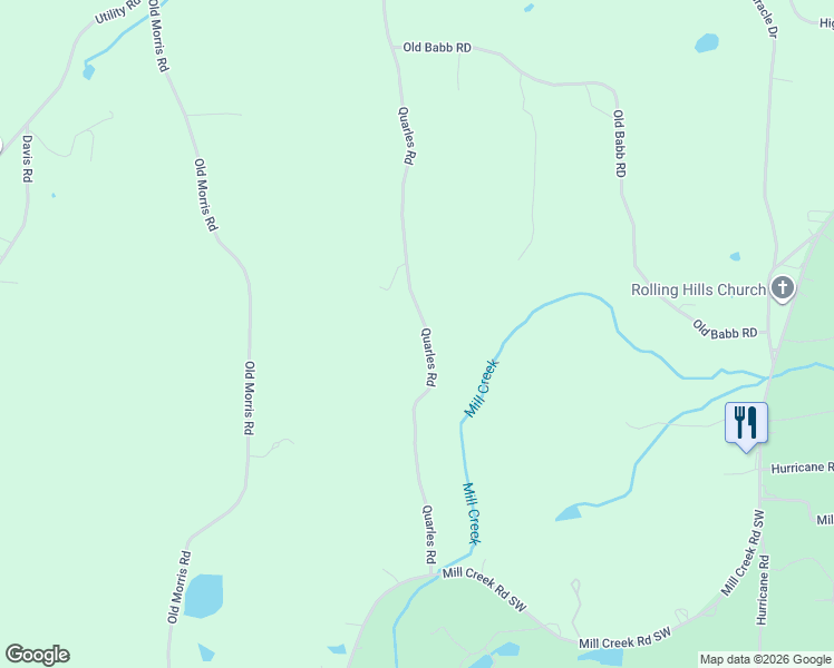 map of restaurants, bars, coffee shops, grocery stores, and more near 2820 Quarles Road in Rocky Face