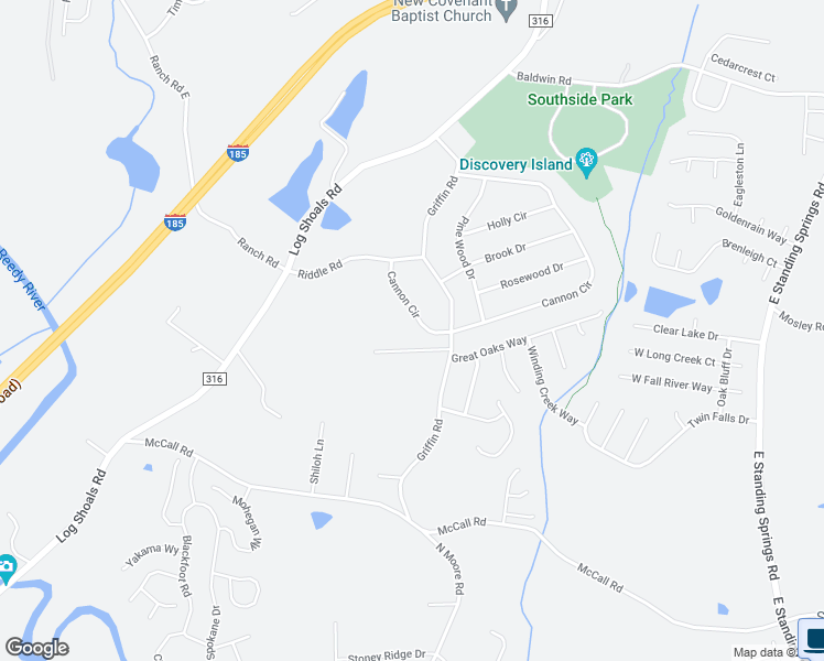 map of restaurants, bars, coffee shops, grocery stores, and more near 16 Cannon Circle in Greenville