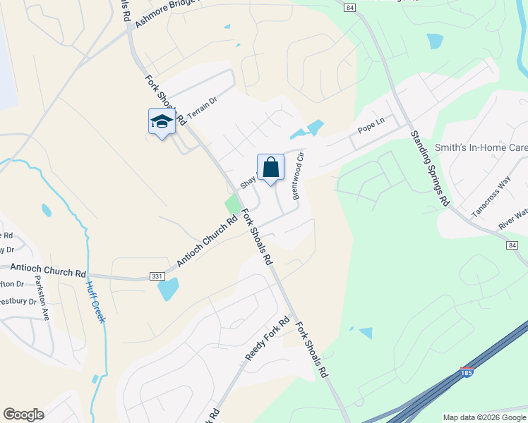 map of restaurants, bars, coffee shops, grocery stores, and more near 6 Tray Drive in Greenville