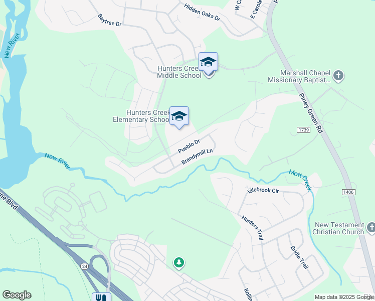 map of restaurants, bars, coffee shops, grocery stores, and more near 1122 Pueblo Drive in Jacksonville