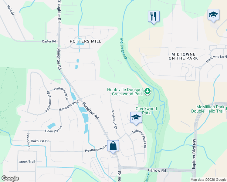 map of restaurants, bars, coffee shops, grocery stores, and more near 305 Sweetwood Lane Northwest in Madison