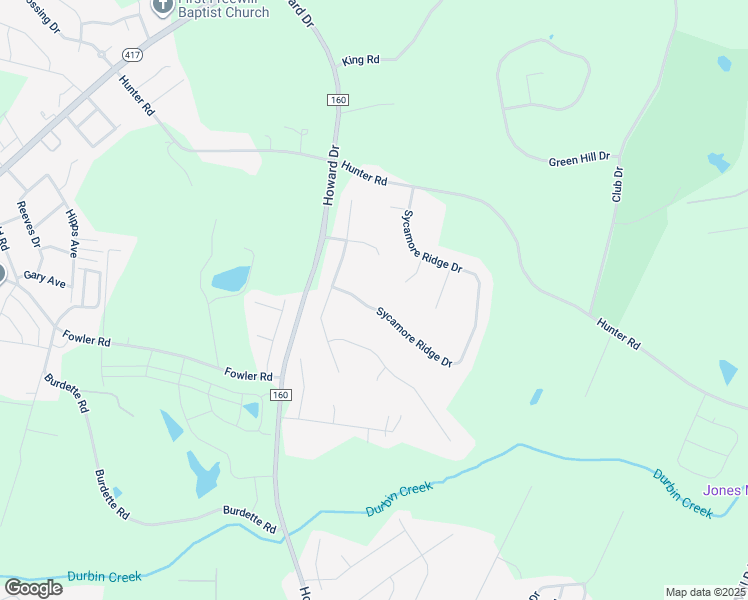map of restaurants, bars, coffee shops, grocery stores, and more near 9 Sycamore Ridge Drive in Simpsonville