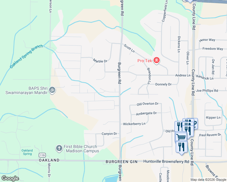 map of restaurants, bars, coffee shops, grocery stores, and more near 106 Vista View Drive in Madison
