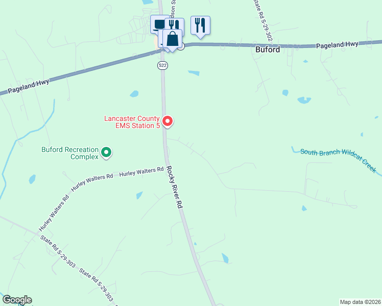 map of restaurants, bars, coffee shops, grocery stores, and more near 4419 Palmer Lloyd Road in Lancaster