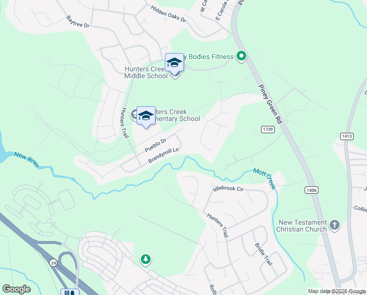 map of restaurants, bars, coffee shops, grocery stores, and more near 2244 Brandymill Lane in Jacksonville
