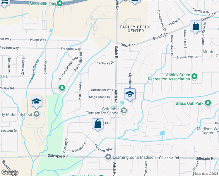 map of restaurants, bars, coffee shops, grocery stores, and more near 105 Tottenham Way in Madison