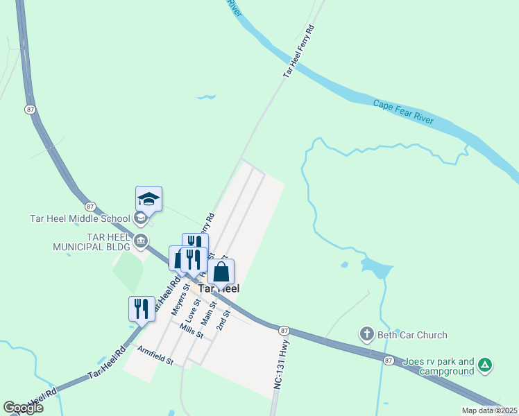 map of restaurants, bars, coffee shops, grocery stores, and more near 364 Pine Street in White Oak